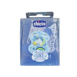 CHICCO CLIP WITH CHAIN LOVE BLUE