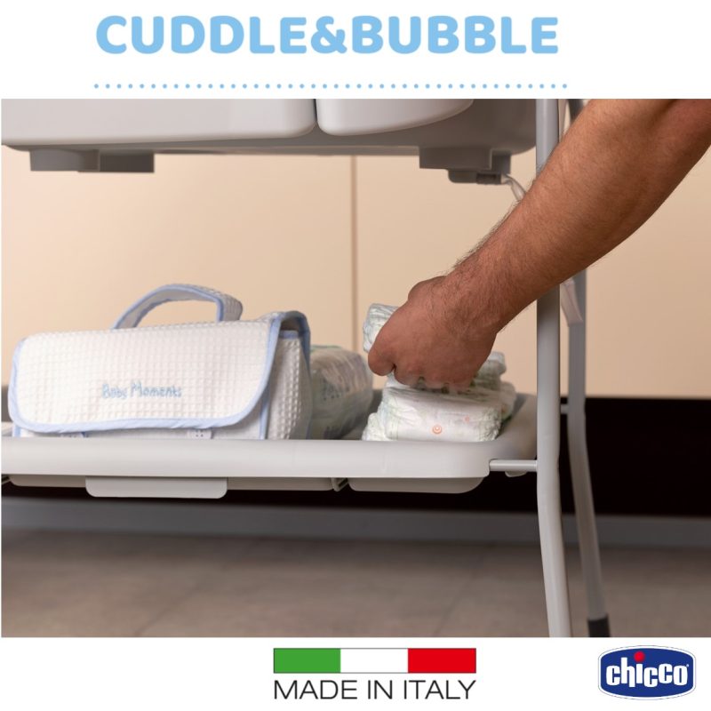Chicco - Table à langer avec baignoire CUDDLE&BUBBLE gris